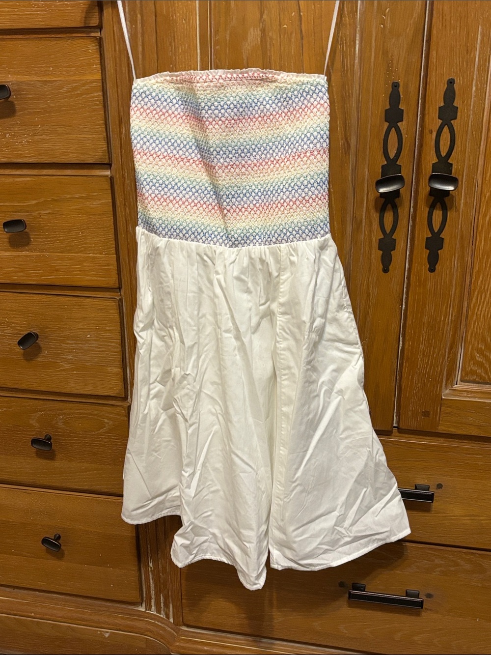 Abercrombie Dress strapless tube top rainbow full skirt new size small